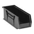 Hang & Stack Storage Bin, Polypropylene, Black, 4 in H, 4 1/8 in W, 10 7/8 in L