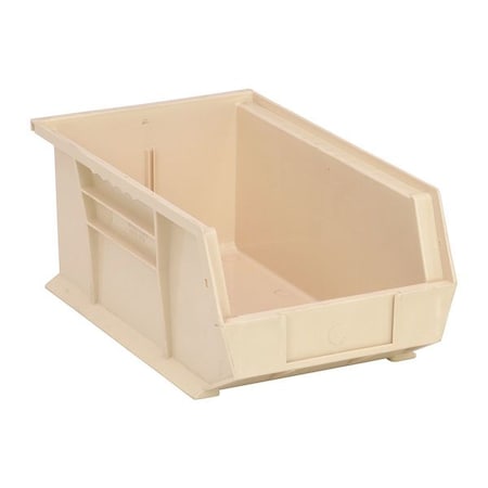 Hang & Stack Storage Bin, Polypropylene, Ivory, 6 in H, 8 1/4 in W, 13 5/8 in L