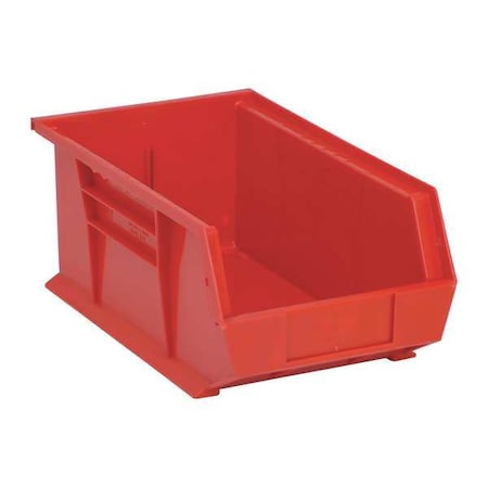 Hang & Stack Storage Bin, Polypropylene, Red, 6 in H, 8 1/4 in W, 13 5/8 in L