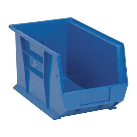 Hang & Stack Storage Bin, Polypropylene, Blue, 8 in H, 8 1/4 in W, 13 5/8 in L
