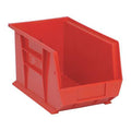 Hang & Stack Storage Bin, Polypropylene, Red, 8 in H, 8 1/4 in W, 13 5/8 in L