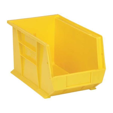 Hang & Stack Storage Bin, Polypropylene, Yellow, 8 in H, 8 1/4 in W, 13 5/8 in L