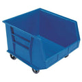 Mobile Storage Bin, Polypropylene, Blue, 11 in H, 16 1/2 in W, 18 in L