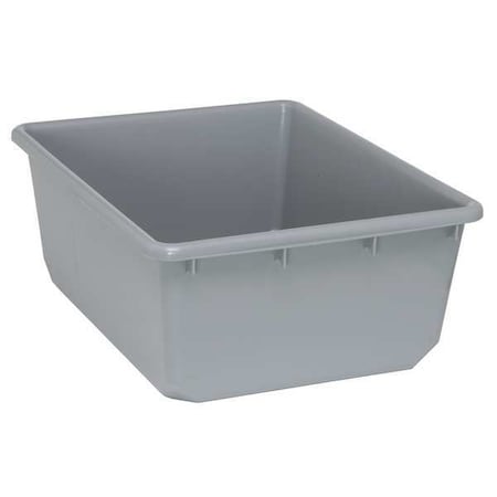 Nestable Storage Container, 14.6 gal, 24-1/2 in L x 19 in W x 9-1/2 in H, Gray, Polypropylene
