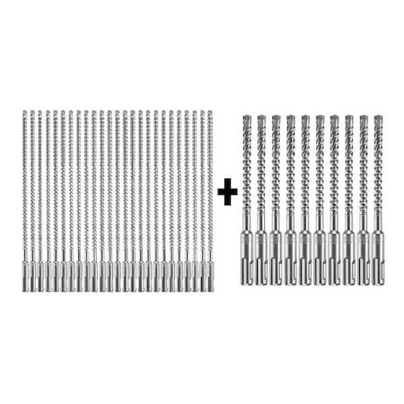 Hammer Drill Bit, SDS Plus, 1/4"x10", PK25