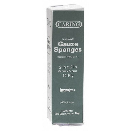 Gauze, Sponge, Ns, 12-Ply, 2"x2", PK200