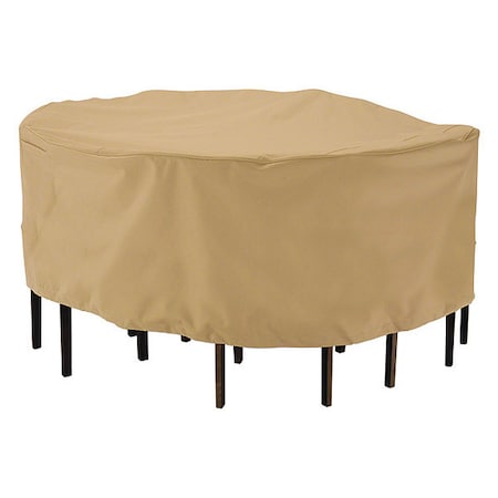 Terrazzo Round Table/Chair Set Cover, Large, Sand, 96"x96"