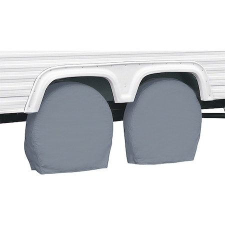 Over Drive RV Wheel Cover, Wheels 37 in -41 in Dia (bus), 9.25 in Tire W, Grey