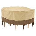 Veranda Cover, Set, XL, Round, Table/Chair, Antique Beige, 84"x84"