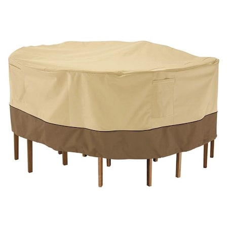 Veranda Cover, Set, XL, Round, Table/Chair, Antique Beige, 84"x84"