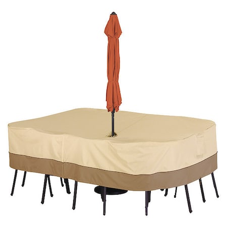Veranda Medium Rectnngle/Oval Table/Chair Cover, Antique Beige, 90"x60"