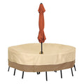 Veranda Medium Cover Set For Round Table/Chair, Antique Beige, 72"x72"