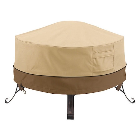 Small Full Round Fire Pit Cover, Beige