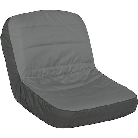 Tractor Seat Cover, Lg, Blck/Gry Deluxe