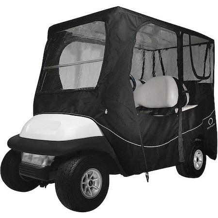 Golf Cart Enclosure, Long Roof, 4 Person, Black