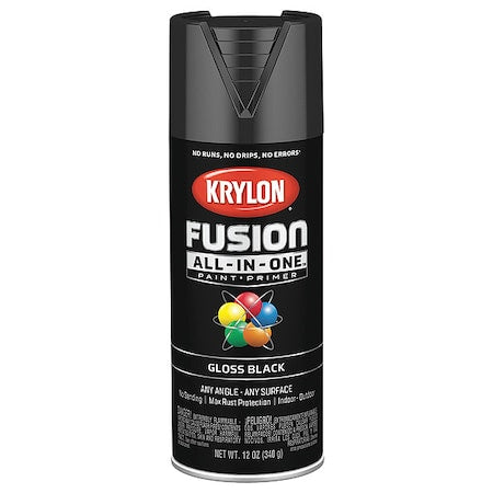 Spray Paint, Black, Gloss, Water, 12 oz