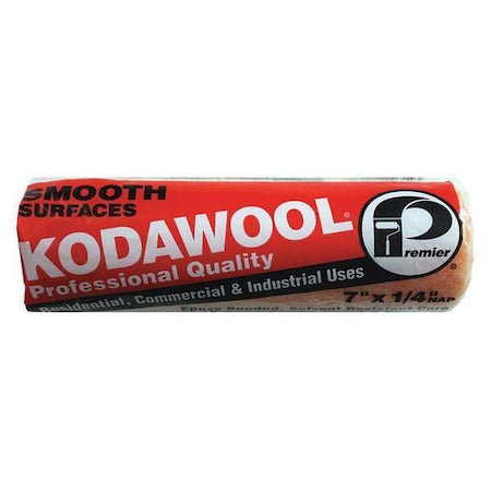 7" Paint Roller Cover, 1/4" Nap, Polyester/Knitted Wool