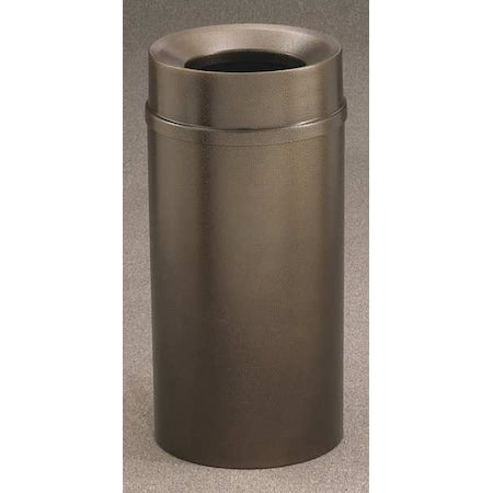 33 gal. Steel Round Trash Can, Brown