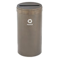 23 gal Round Recycling Bin, Open Top, Bronze Vein, Steel, 1 Openings