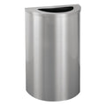 Wastemaster 14 gal Half-Round Indoor Metal Can, Satin Aluminum, None, Aluminum, Not Applicable