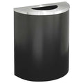 29 gal. Steel Half-Round Trash Can, Black
