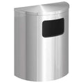 Wastemaster 24 gal Half-Round Indoor Metal Can, Satin Aluminum, None, Aluminum, Not Applicable
