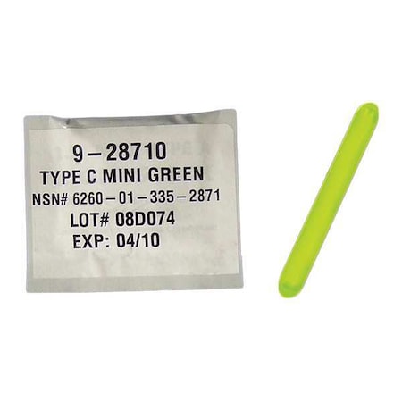 Lightstick, Green, 4 hr., 2 in. L, PK50