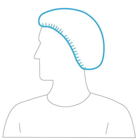 Bouffant Cap, Polypropylene, 21 in Dia., White, M, 1000 PK