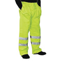 Rain Pants, Polyester, Polyurethane, 35 in Inseam, Drawstring Closure, Gree/Yellow, Size 5XL