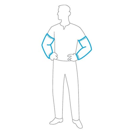 Chemical Resistant Sleeves, 18 in Length, Serged Seam, White, 500 PK