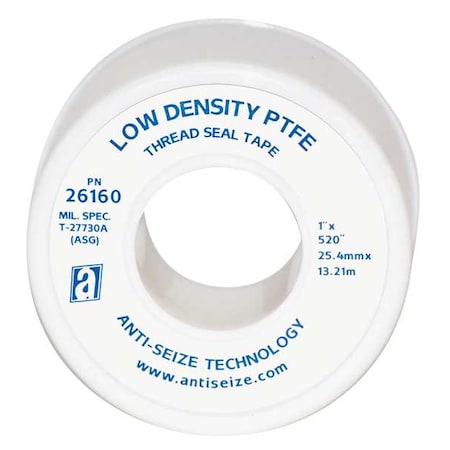 Thread Sealant Tape, 1 In. W, 520 In. L