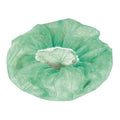 Bouffant Cap, Polypropylene, 21 in Dia., Green, M, 100 PK