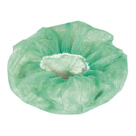 Bouffant Cap, Polypropylene, 21 in Dia., Green, M, 100 PK