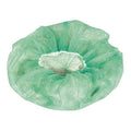 Bouffant Cap, Polypropylene, 24 in Dia., Green, L, 100 PK
