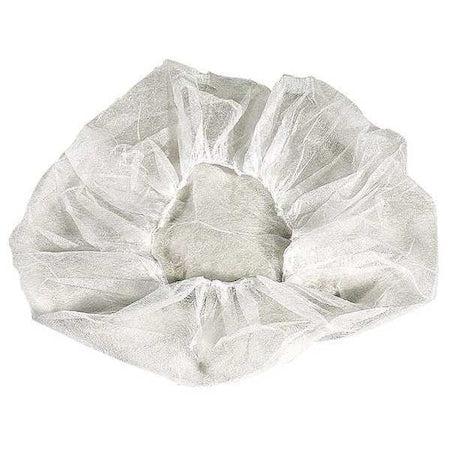 Bouffant Cap, Polypropylene, 21 in Dia., White, M, 100 PK