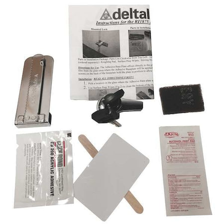 Sliding Door Lock, Polished chrome, 1/4 For Door Thickness, Keyed Alike Key Type