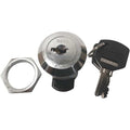 Sliding Door Lock, Polished chrome, 5/8 For Door Thickness, Keyed Alike Key Type