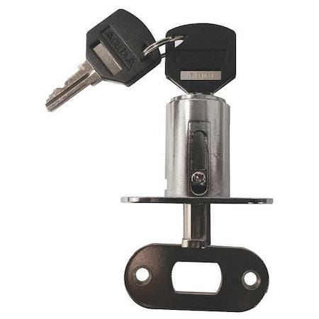 Sliding Door Lock, Polished chrome, 1-1/4 For Door Thickness, Keyed Alike Key Type