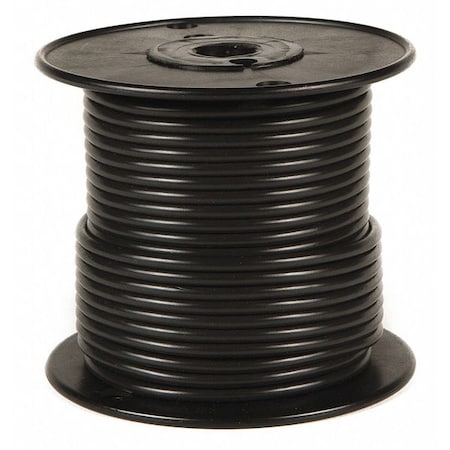 Primary Wire, GPT, 18 AWG, 1C C, Black, PVC, Stranded, 60V, 100 ft.