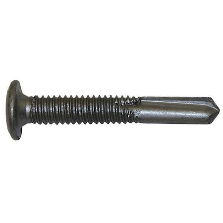 Self-Drilling Screw, #12 x 1-1/2 in, Galvanized Steel Wafer Head Phillips Drive