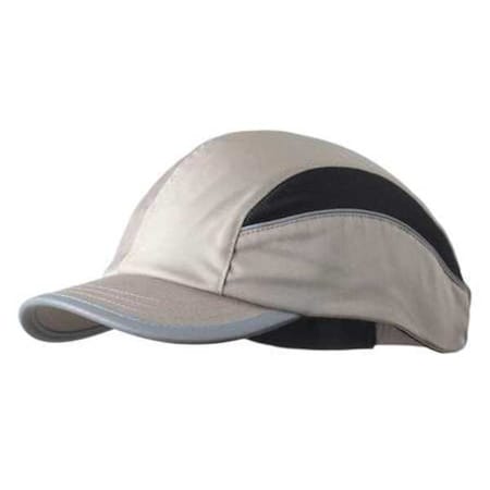 Bump Cap, Short Brim Baseball, Inner ABS Polymer, Outer Polycotton, Hook-and-Loop Suspension, Beige