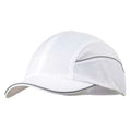 Bump Cap, Short Brim Baseball, Inner ABS Polymer, Outer Nylon, Hook-and-Loop Suspension, White