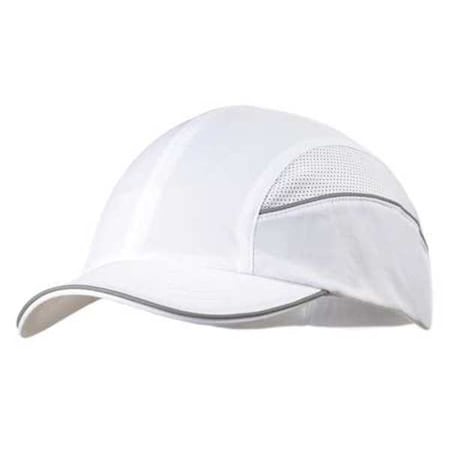 Bump Cap, Short Brim Baseball, Inner ABS Polymer, Outer Nylon, Hook-and-Loop Suspension, White