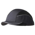 Bump Cap, Short Brim Baseball, Inner ABS Polymer, Outer Nylon, Hook-and-Loop Suspension, Black