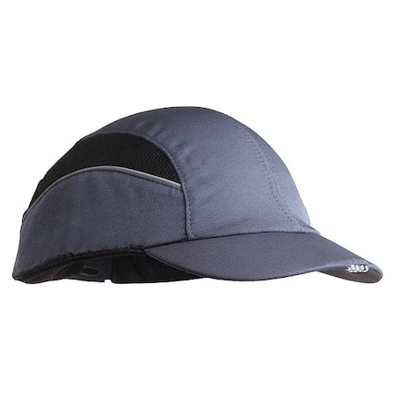 Bump Cap, Short Brim Baseball, Inner ABS Polymer, Outer Nylon, Hook-and-Loop Suspension, Navy