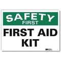 Safety First, First Aid Kit, 7 in x 10 in, Vertical Rectangle, Reflective Sheeting, U7-1199-RD_10X7