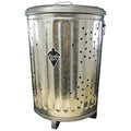 20 gal Round Recycling Bin, Flat Top, Silver, Steel, 1 Openings