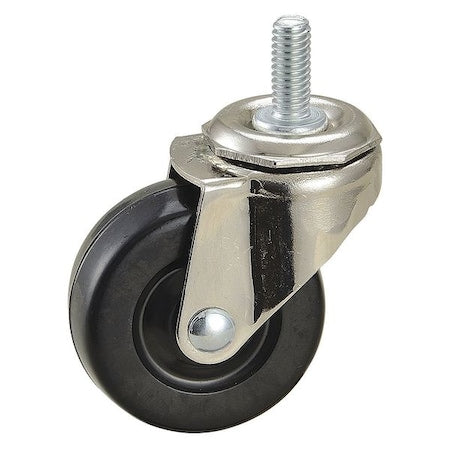 Swivel Stem Caster, Rubber, 2 in., 75 lb.