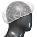 Bouffant Cap, Polypropylene, 21 in Dia., White, M, 1000 PK