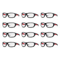 Safety Glasses, Wraparound Clear Polycarbonate Lens, Anti-Fog, Scratch-Resistant, 12PK